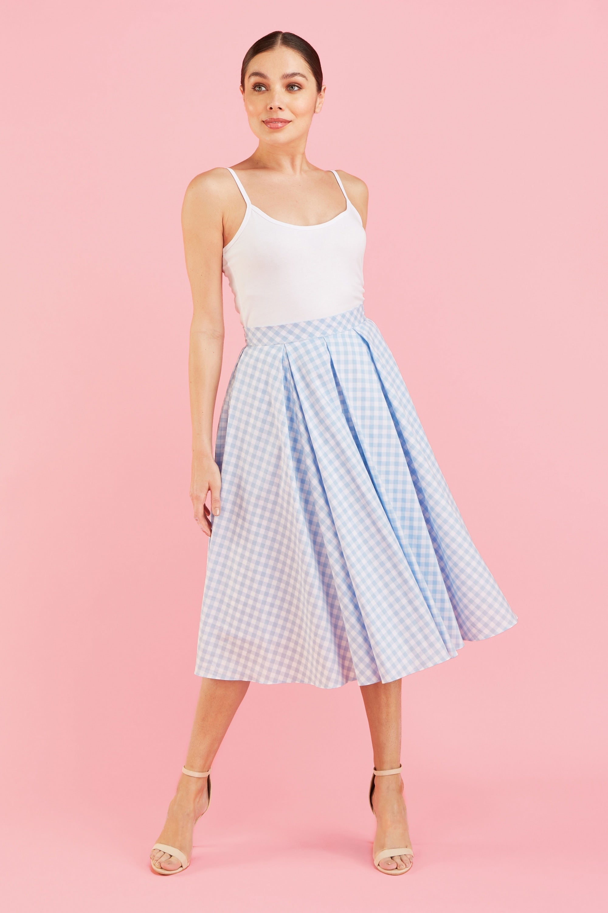 Signature Gingham Midi Skirt