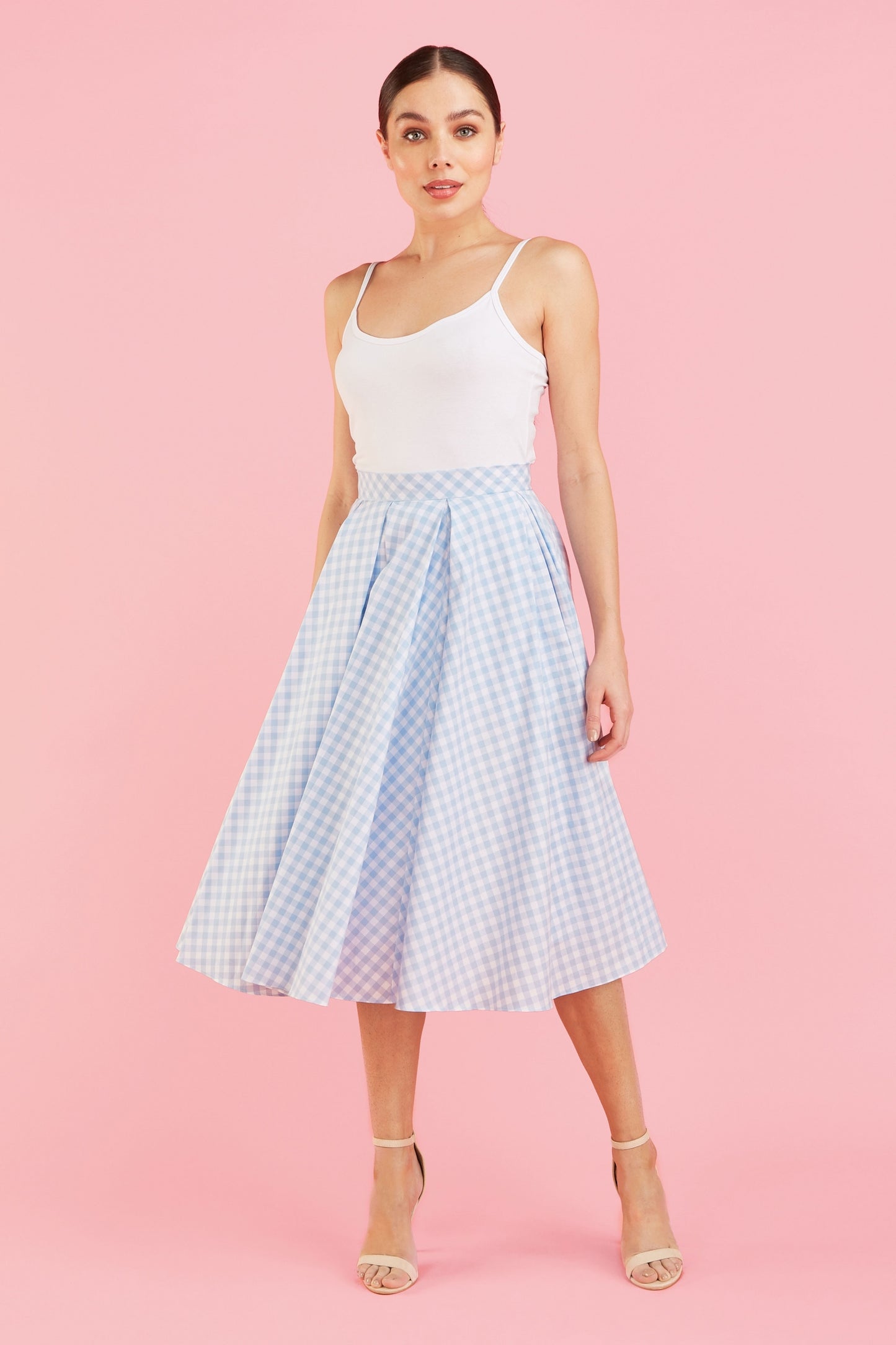 Signature Gingham Midi Skirt