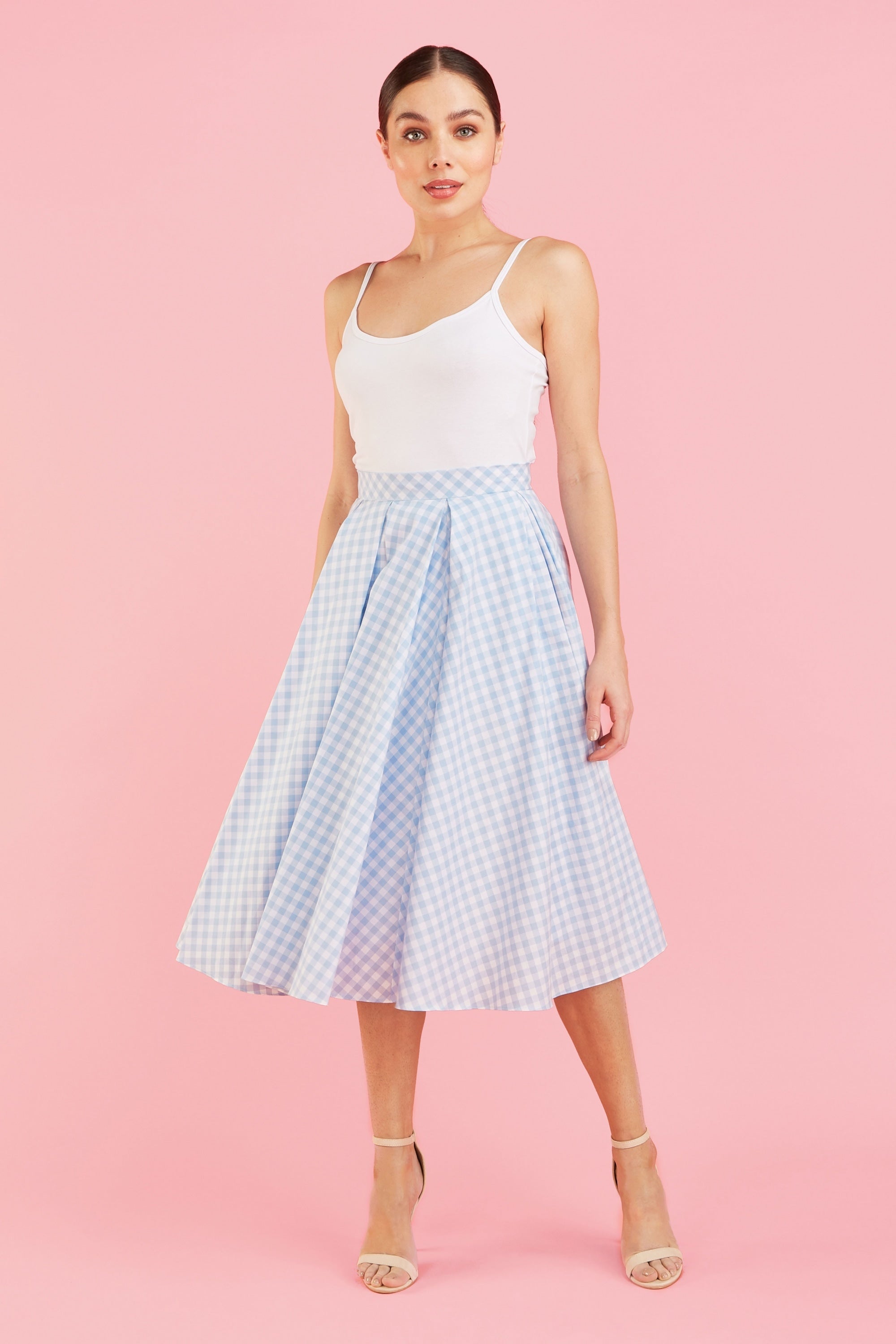 Signature Gingham Midi Skirt