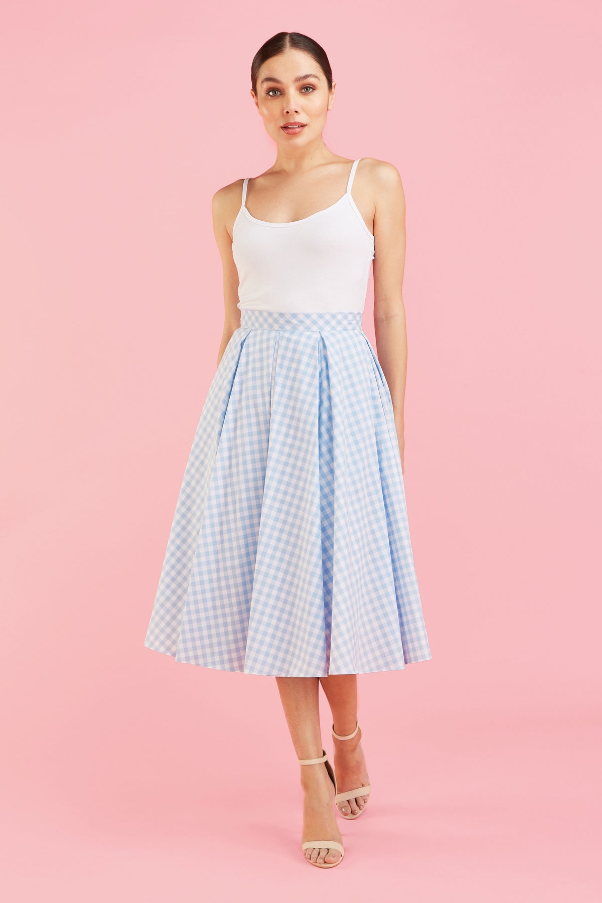 Signature Gingham Midi Skirt