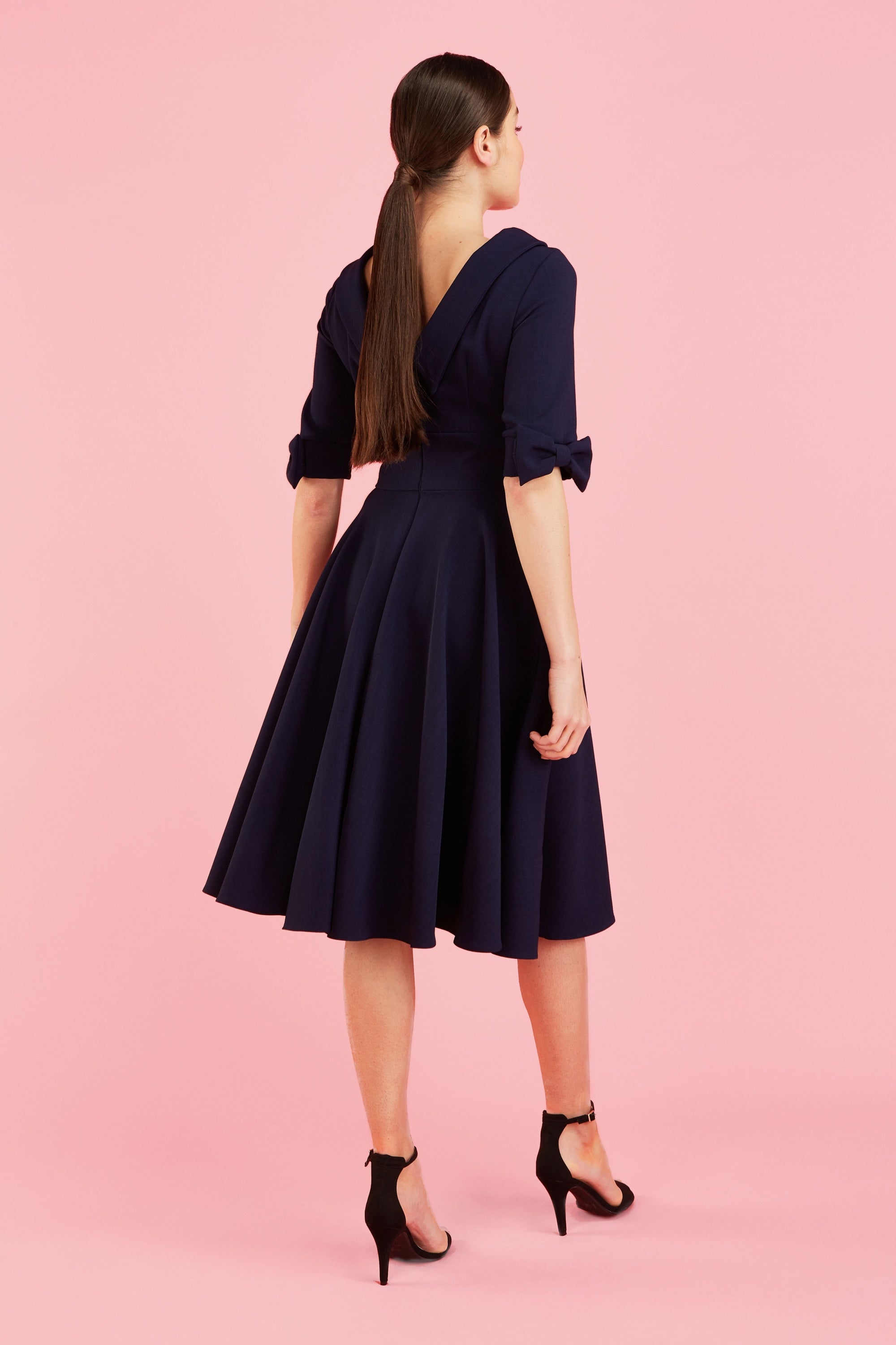 Hollywood Mid Sleeve Swing Dress