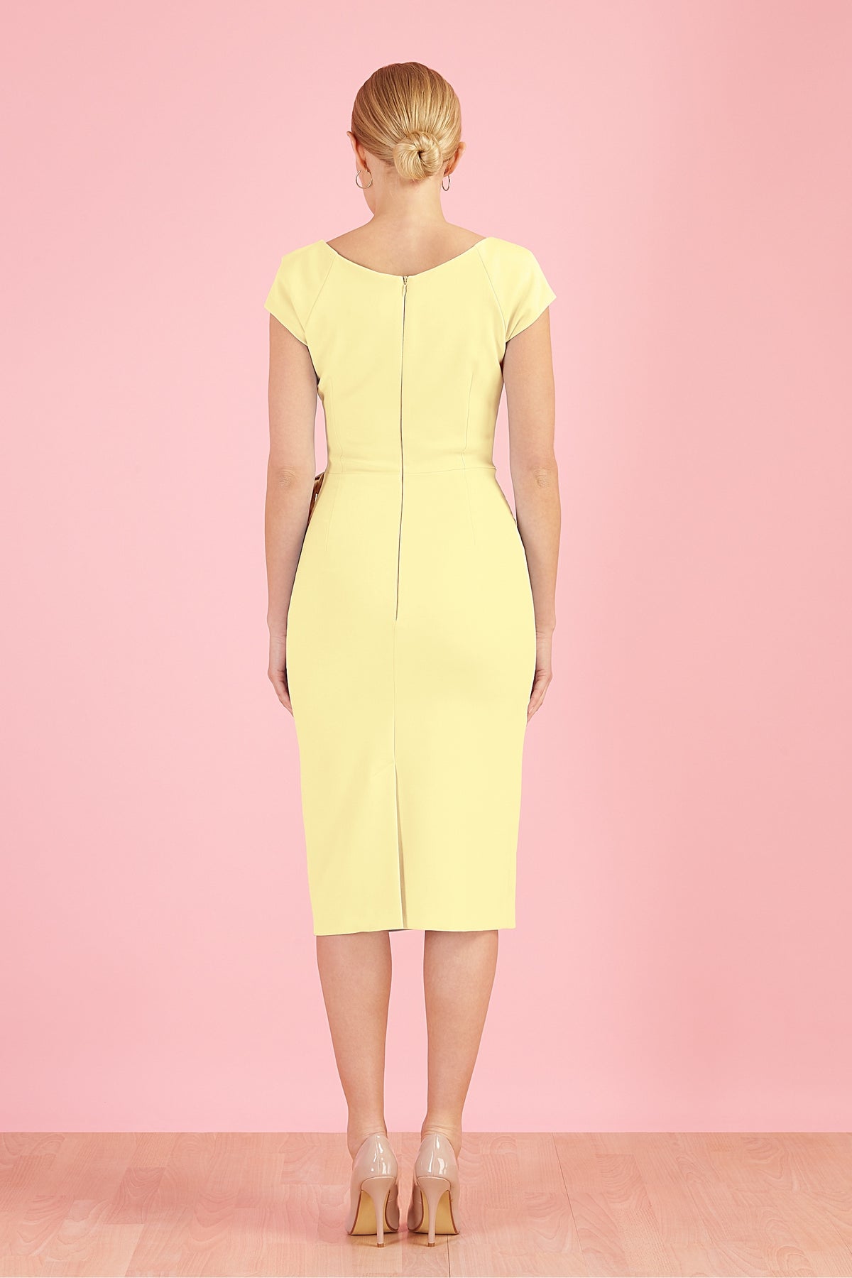 Hourglass Faux Wrap Pencil Dress