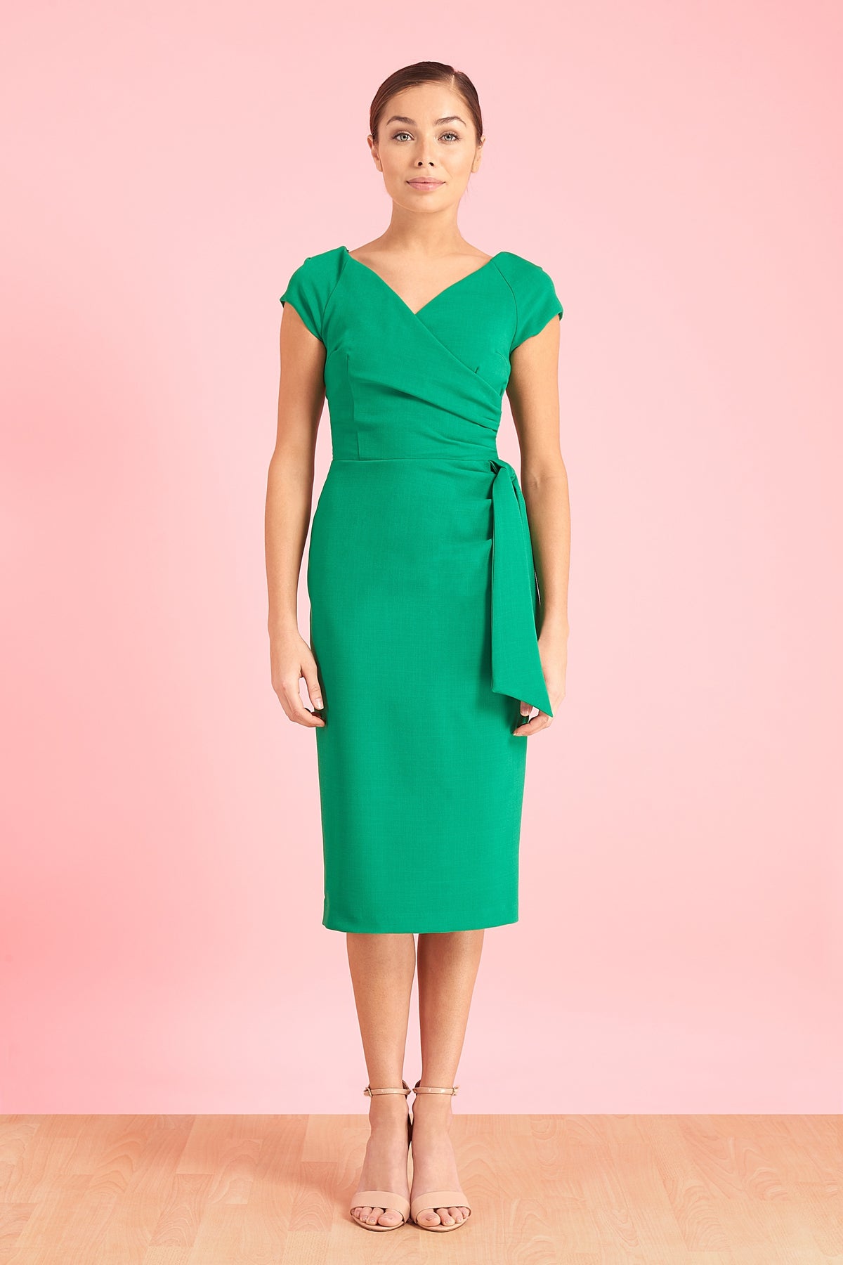 Hourglass Faux Wrap Pencil Dress