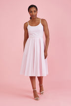 Priscilla Stripe Cotton Midi Dress