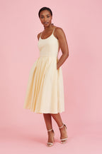 Priscilla Stripe Cotton Midi Dress