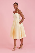 Priscilla Stripe Cotton Midi Dress