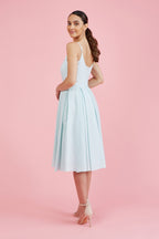 Priscilla Stripe Cotton Midi Dress