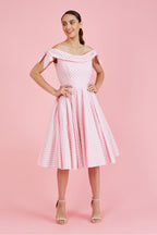 Tilly Gingham Off The Shoulder Prom Dress