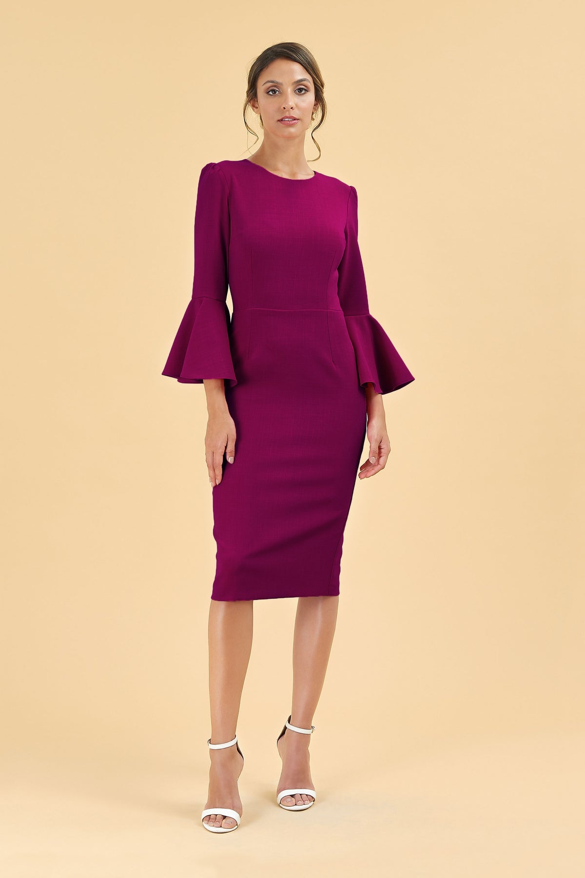 Gia Oversized Fluted Sleeve Pencil Dress