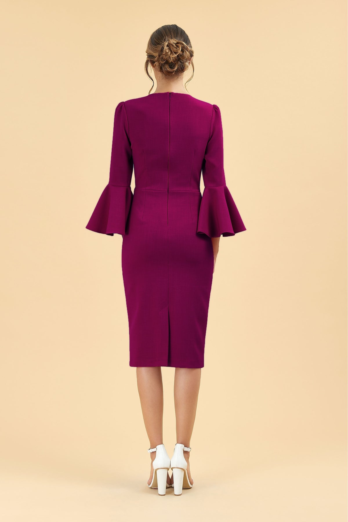 Gia Oversized Fluted Sleeve Pencil Dress