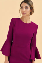 Gia Oversized Fluted Sleeve Pencil Dress