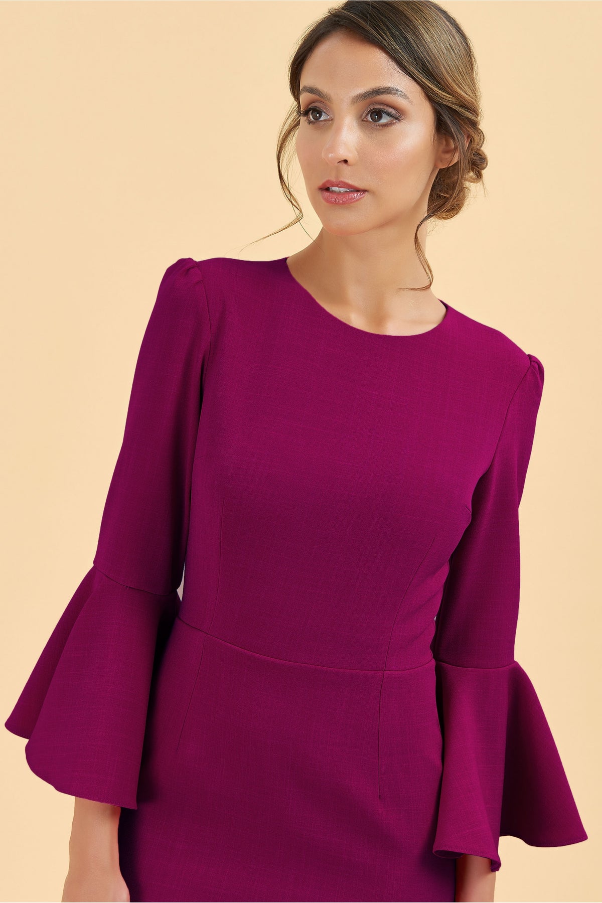 Gia Oversized Fluted Sleeve Pencil Dress