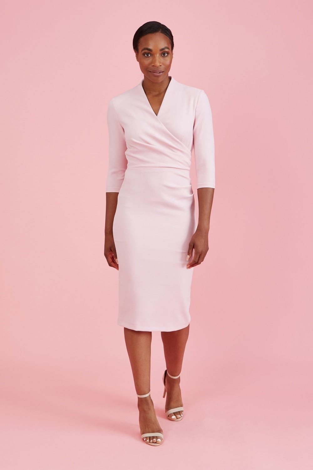 Estelle Faux Wrap Pencil Dress