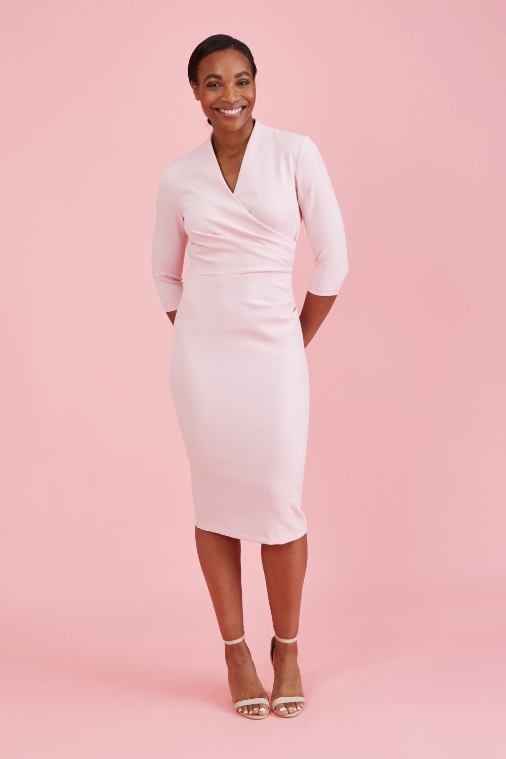 Estelle Faux Wrap Pencil Dress