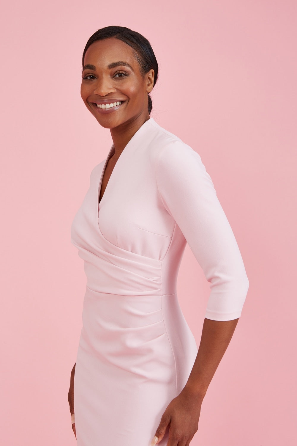 Estelle Faux Wrap Pencil Dress