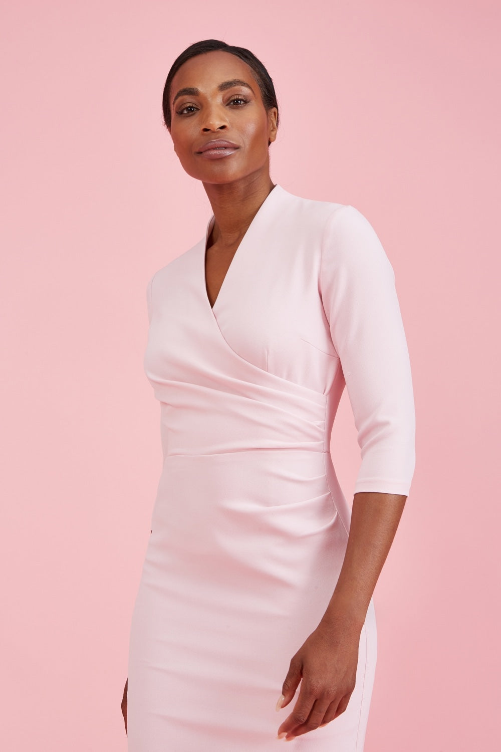 Estelle Faux Wrap Pencil Dress