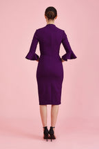 Ellie 3/4 Fluted Sleeve Pencil Dress