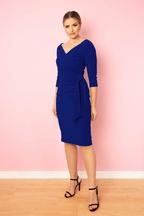Hourglass 3/4 Sleeve Rib Pencil Dress