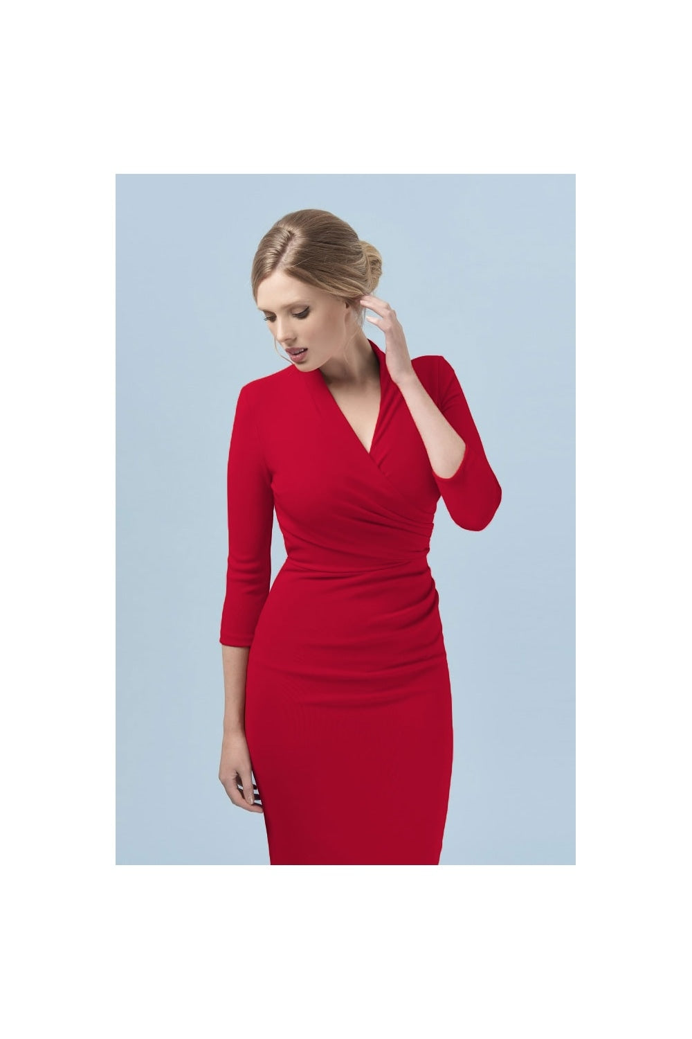 Tegan Wrap Top Pencil Dress