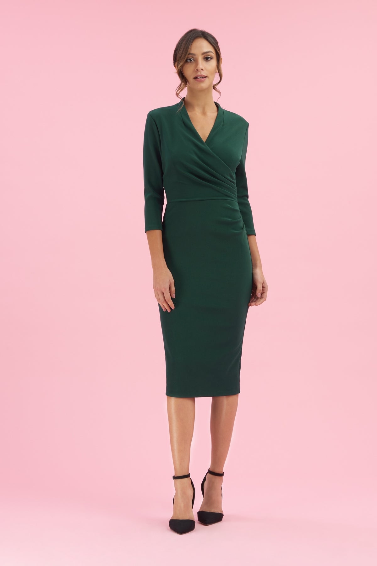 Tegan Wrap Top Pencil Dress