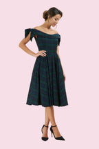 Tilly Tartan Off The Shoulder Prom Dress