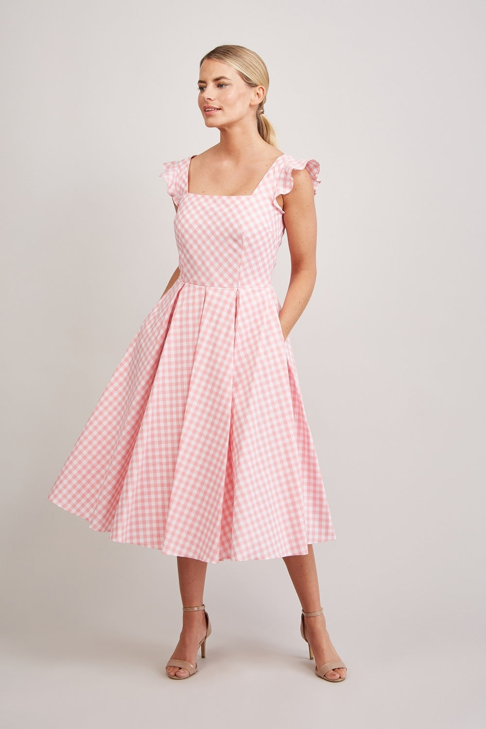 Elsie Gingham Midi Dress