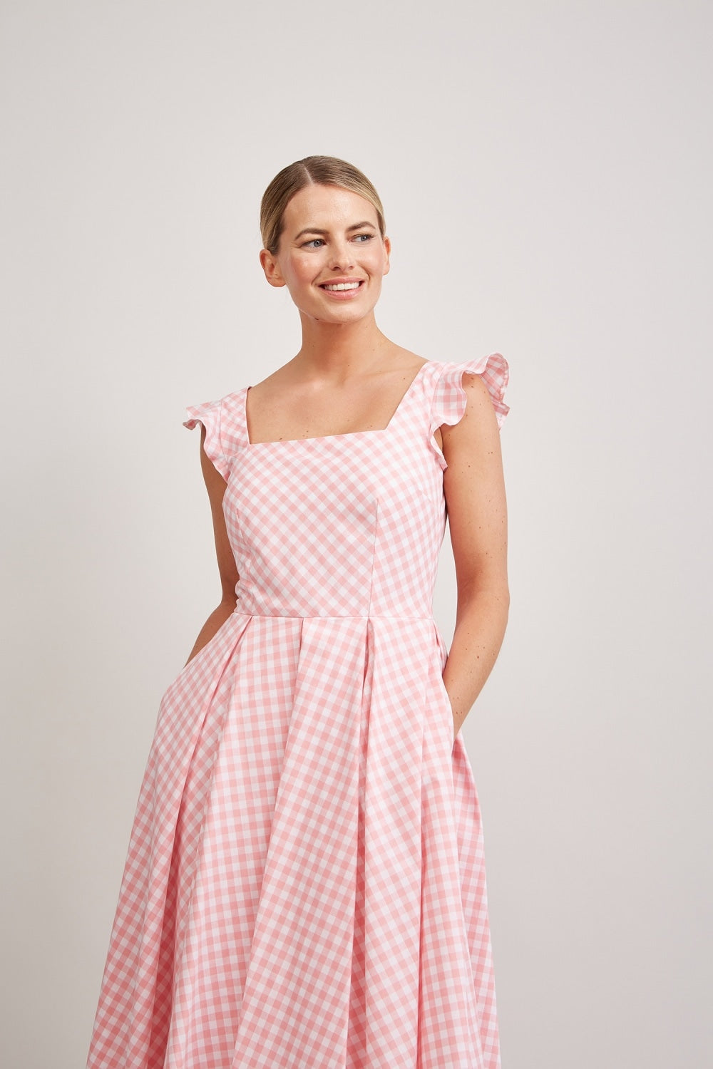 Elsie Gingham Midi Dress