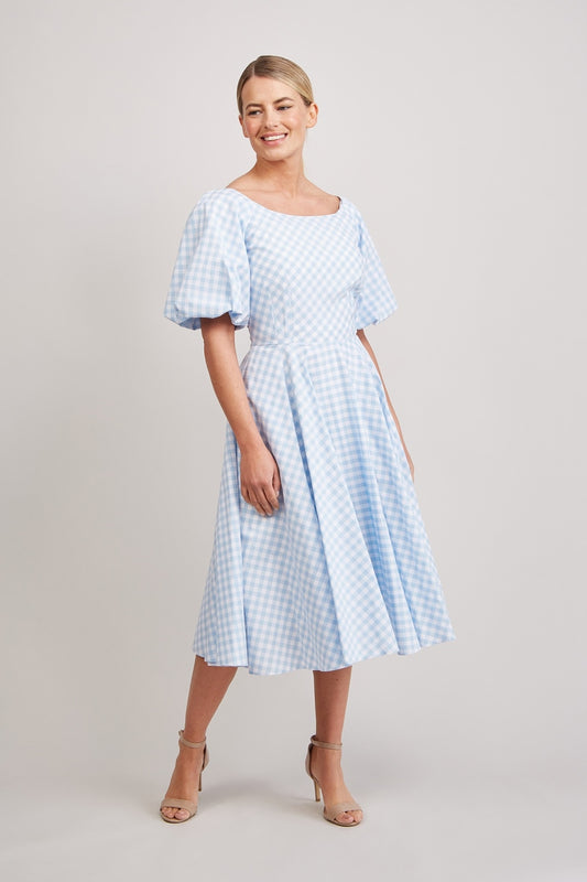 Sabrina Gingham Midi Dress