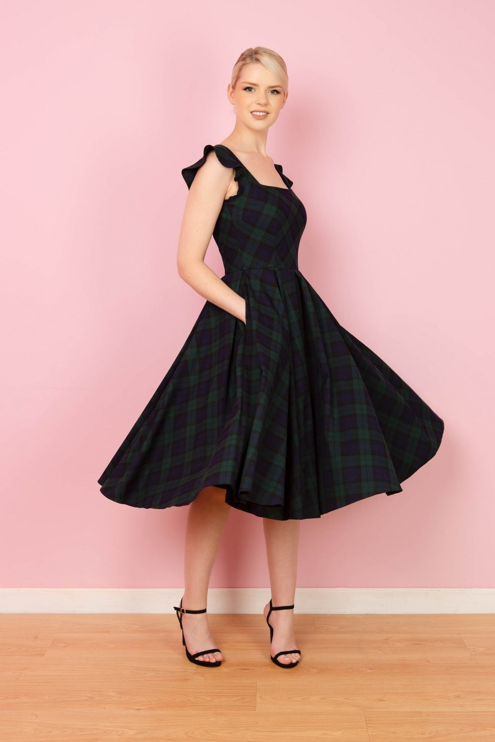 Elsie Tartan Midi Dress