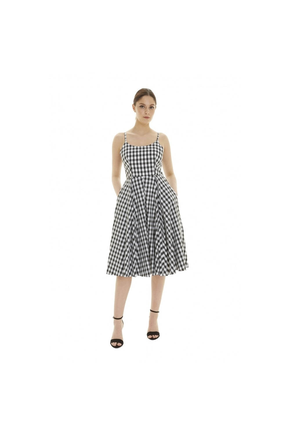 Priscilla Small Gingham Cotton Midi Dress