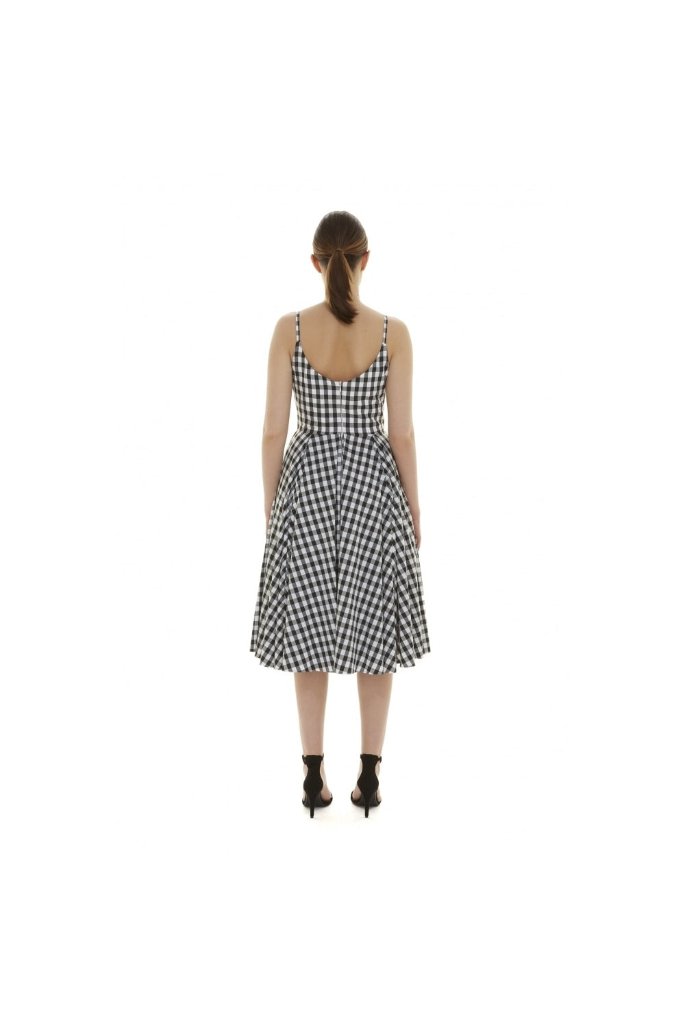 Priscilla Small Gingham Cotton Midi Dress