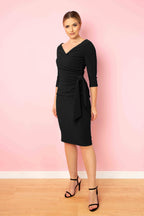 Hourglass 3/4 Sleeve Rib Pencil Dress