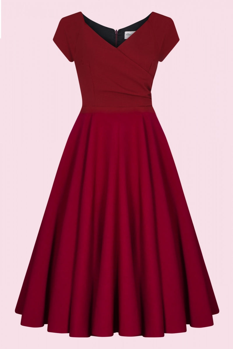 Hourglass Swing Dress - Bordeaux