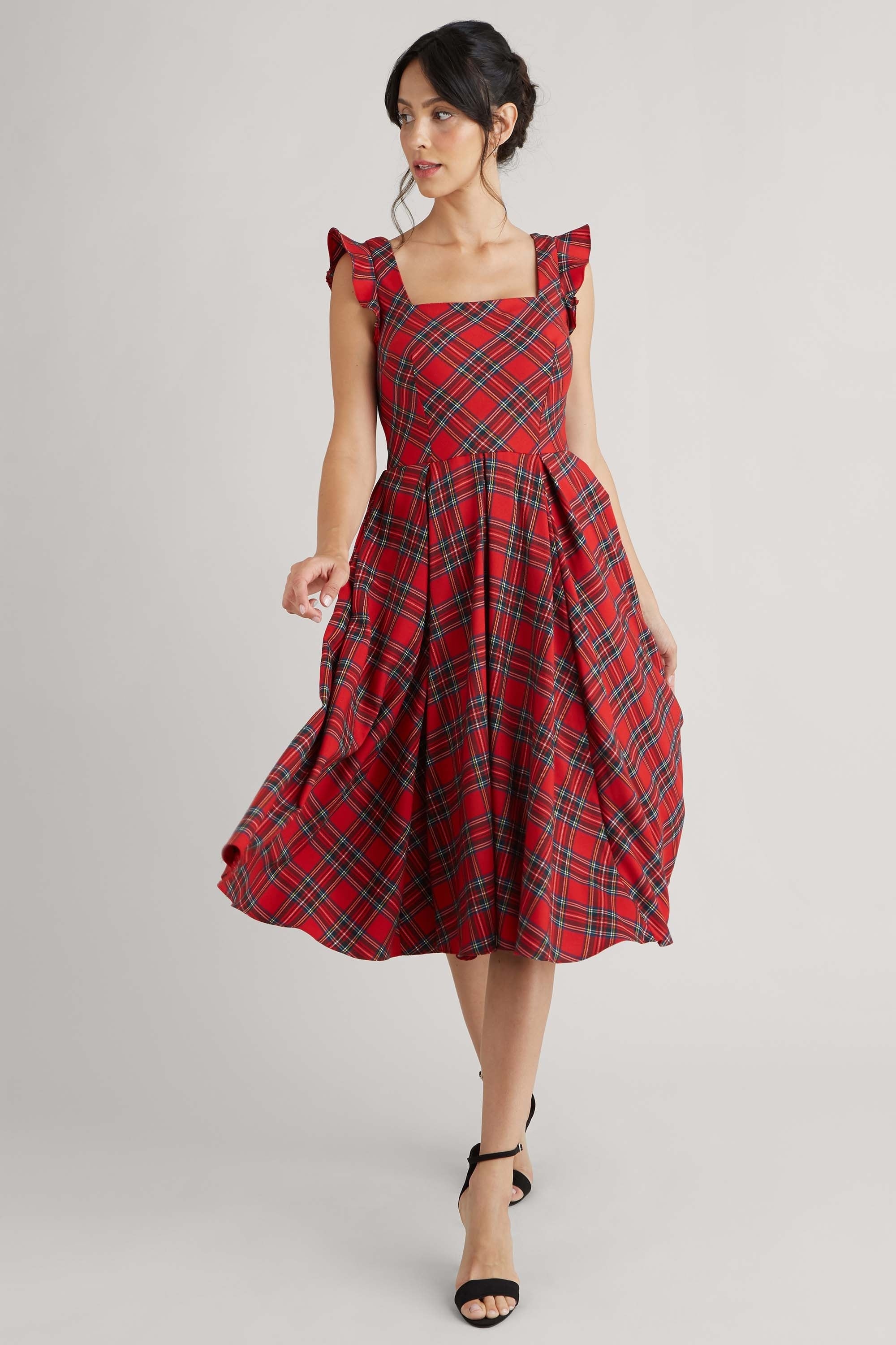 Elsie Tartan Midi Dress