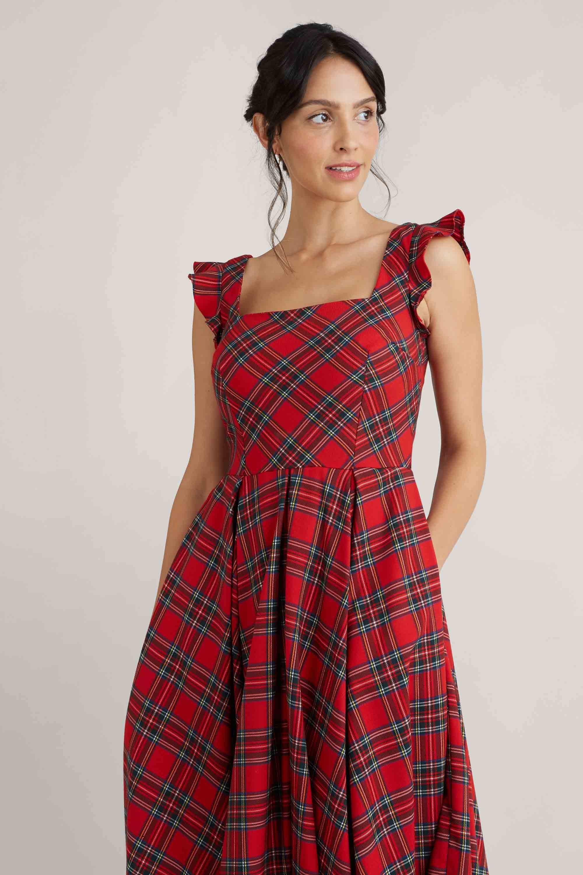 Elsie Tartan Midi Dress