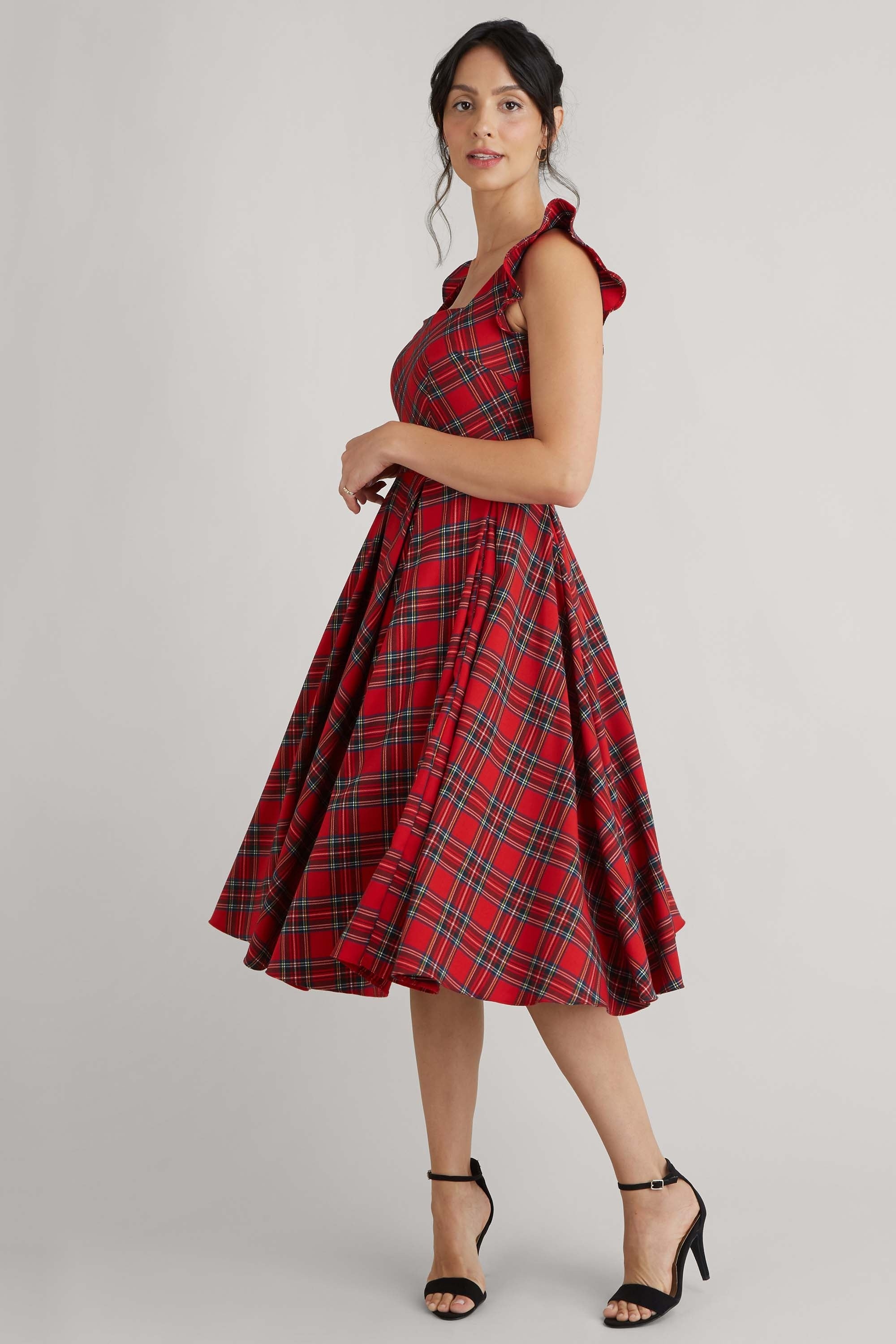 Elsie Tartan Midi Dress