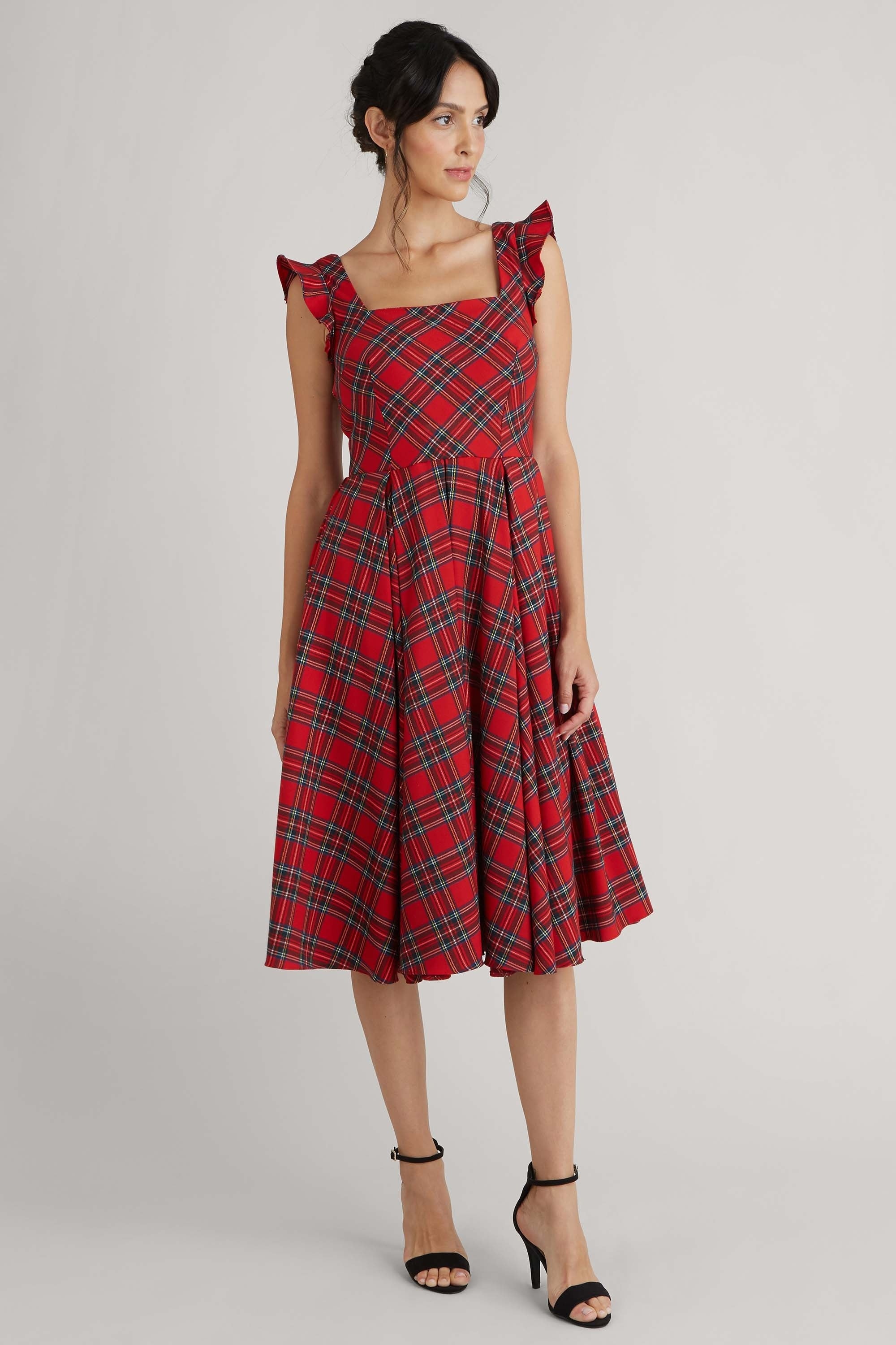 Elsie Tartan Midi Dress