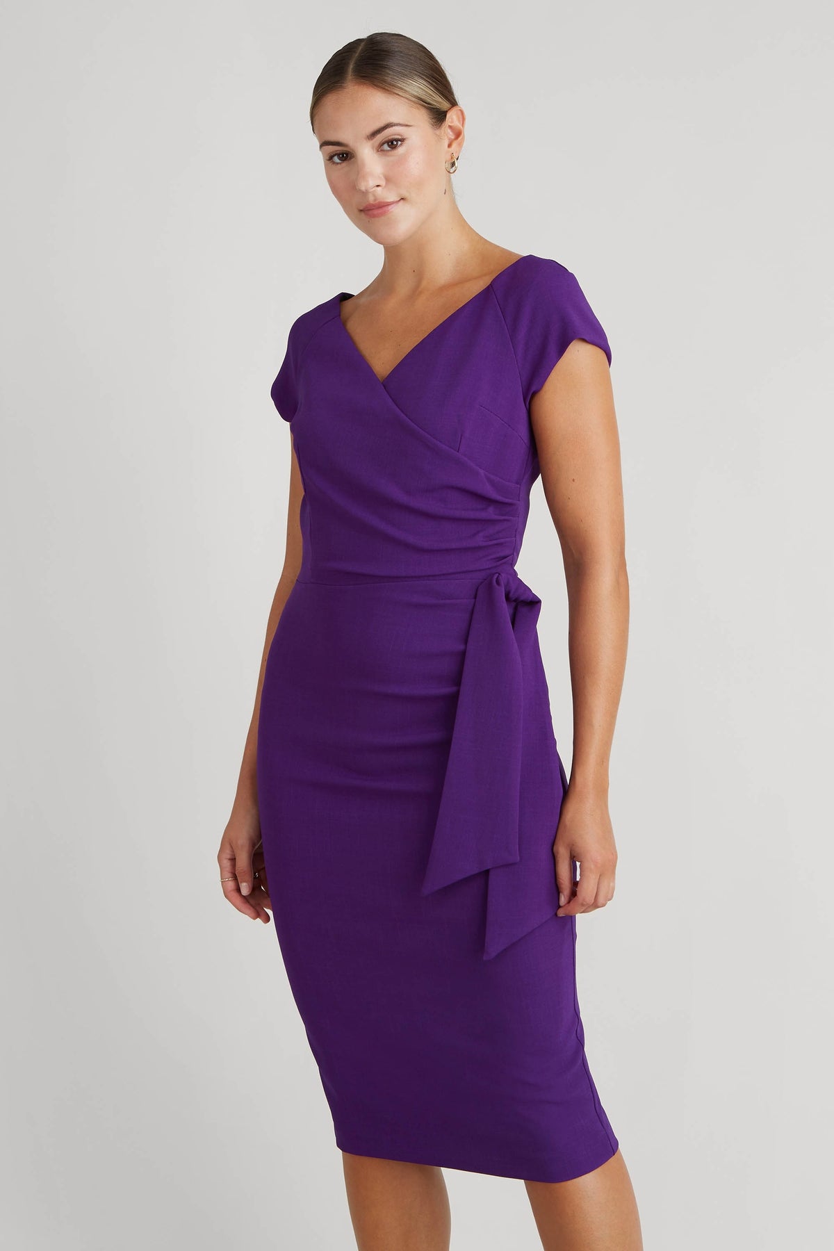 Hourglass Faux Wrap Pencil Dress
