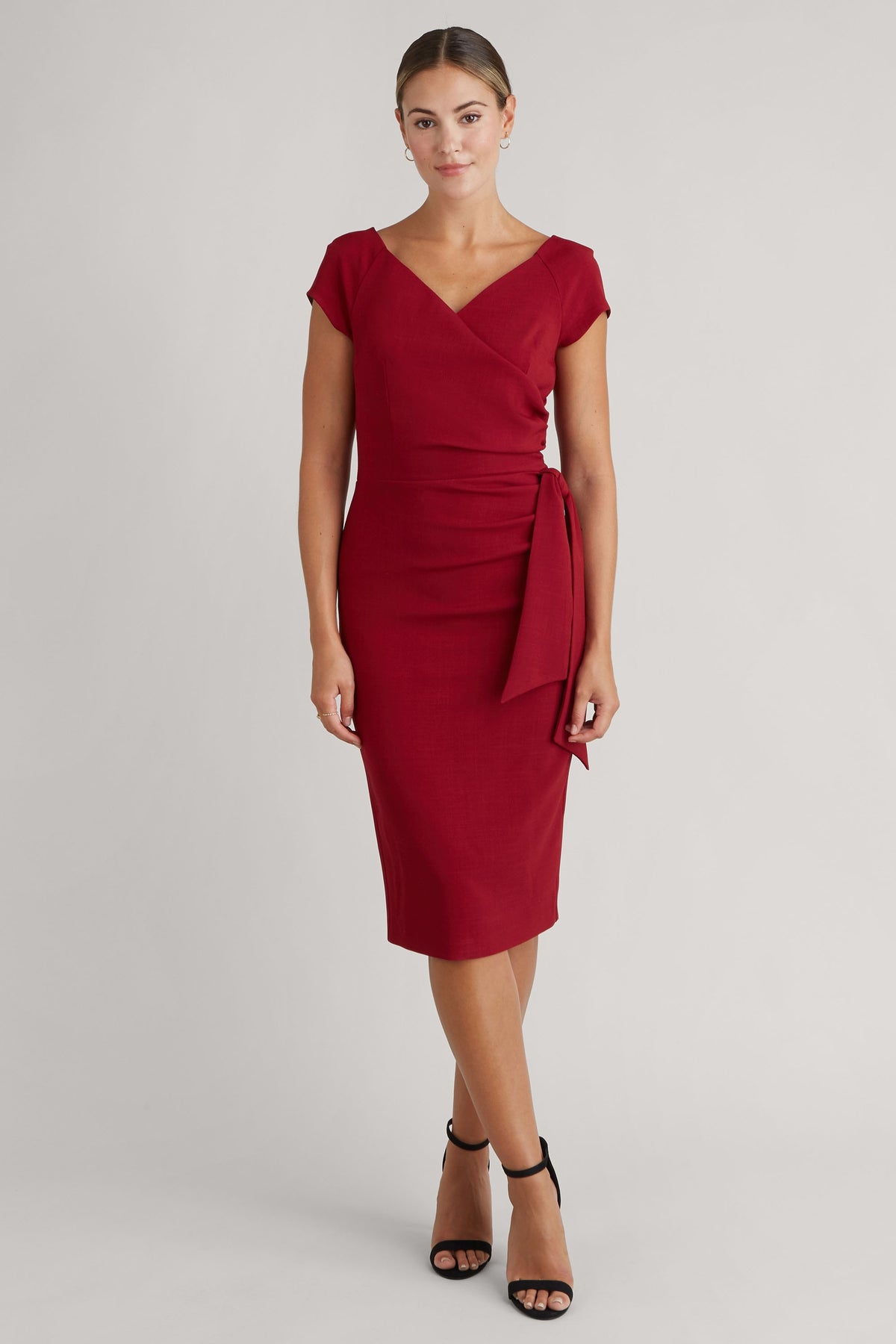 Hourglass Faux Wrap Pencil Dress