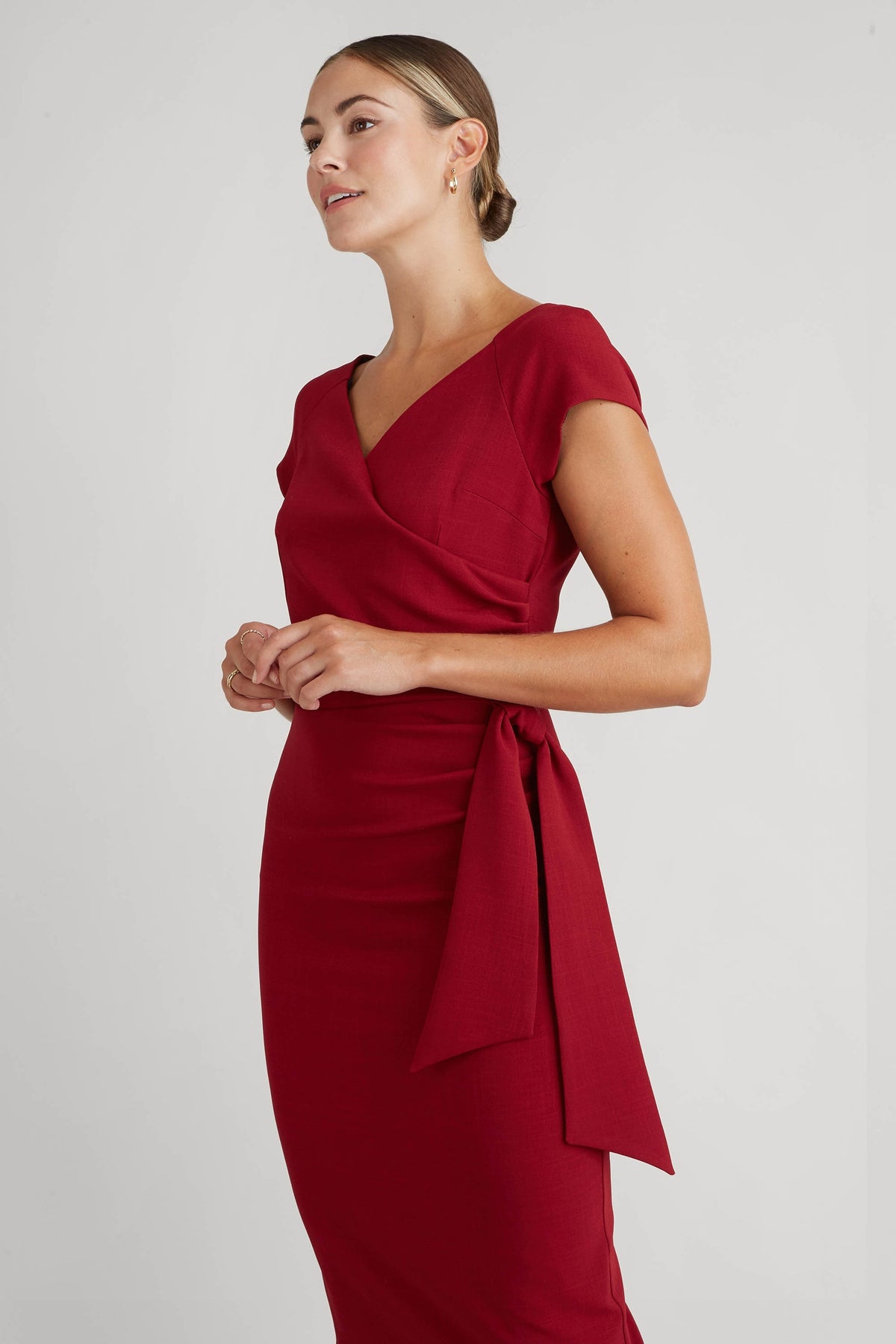 Hourglass Faux Wrap Pencil Dress