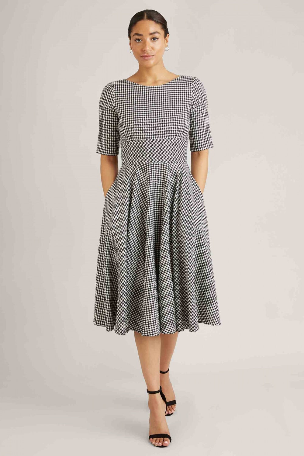 Hepburn Dogtooth Midi Dress