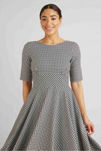 Hepburn Dogtooth Midi Dress