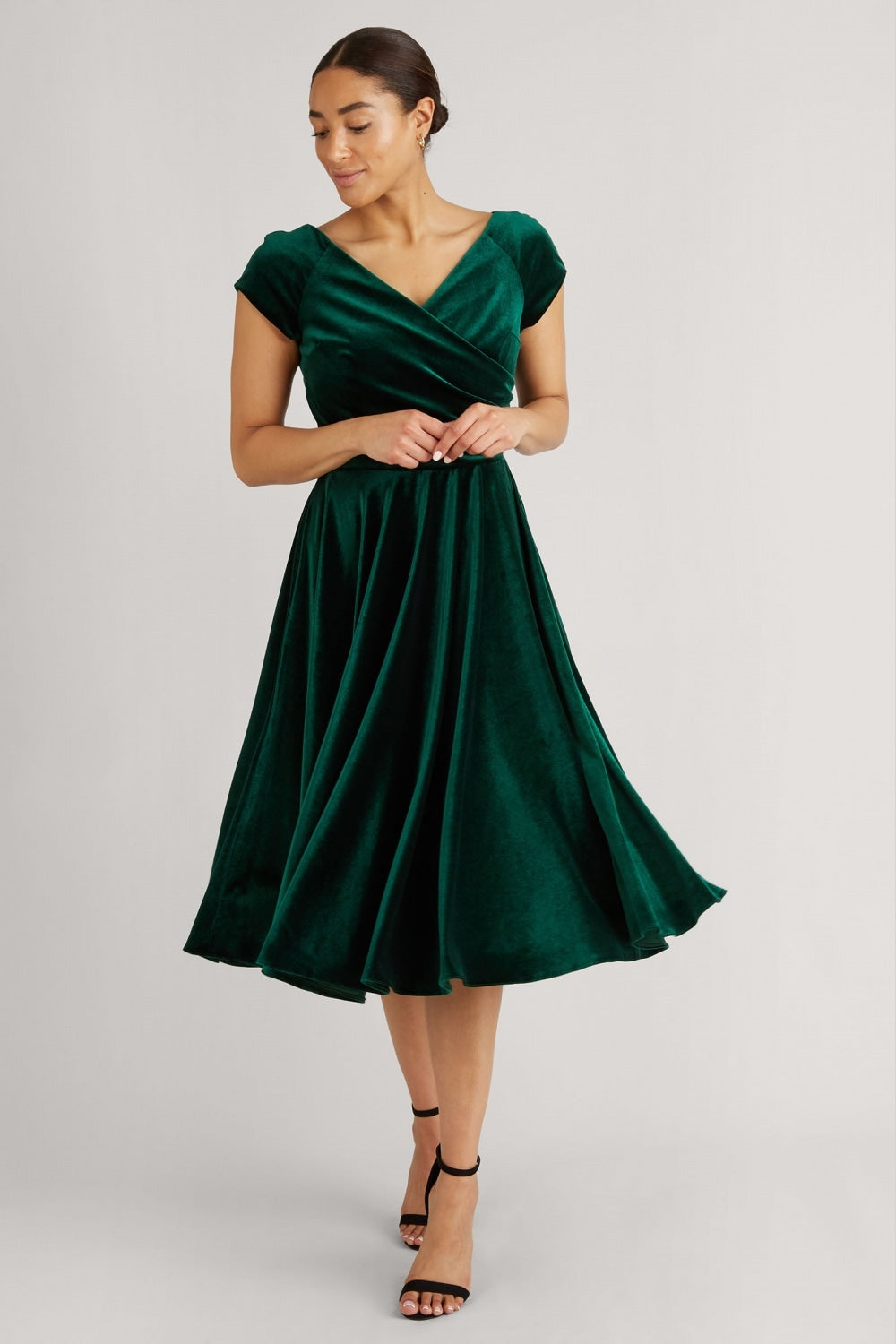 Hourglass Velvet Swing Dress