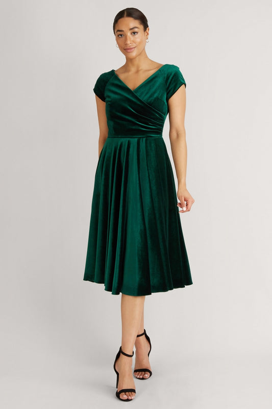Hourglass Velvet Swing Dress