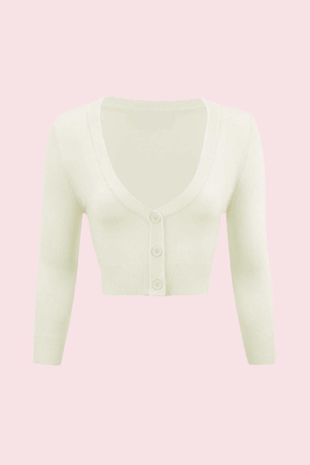 Vintage Cropped ¾ Sleeve Cardigan