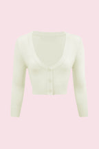Vintage Cropped ¾ Sleeve Cardigan