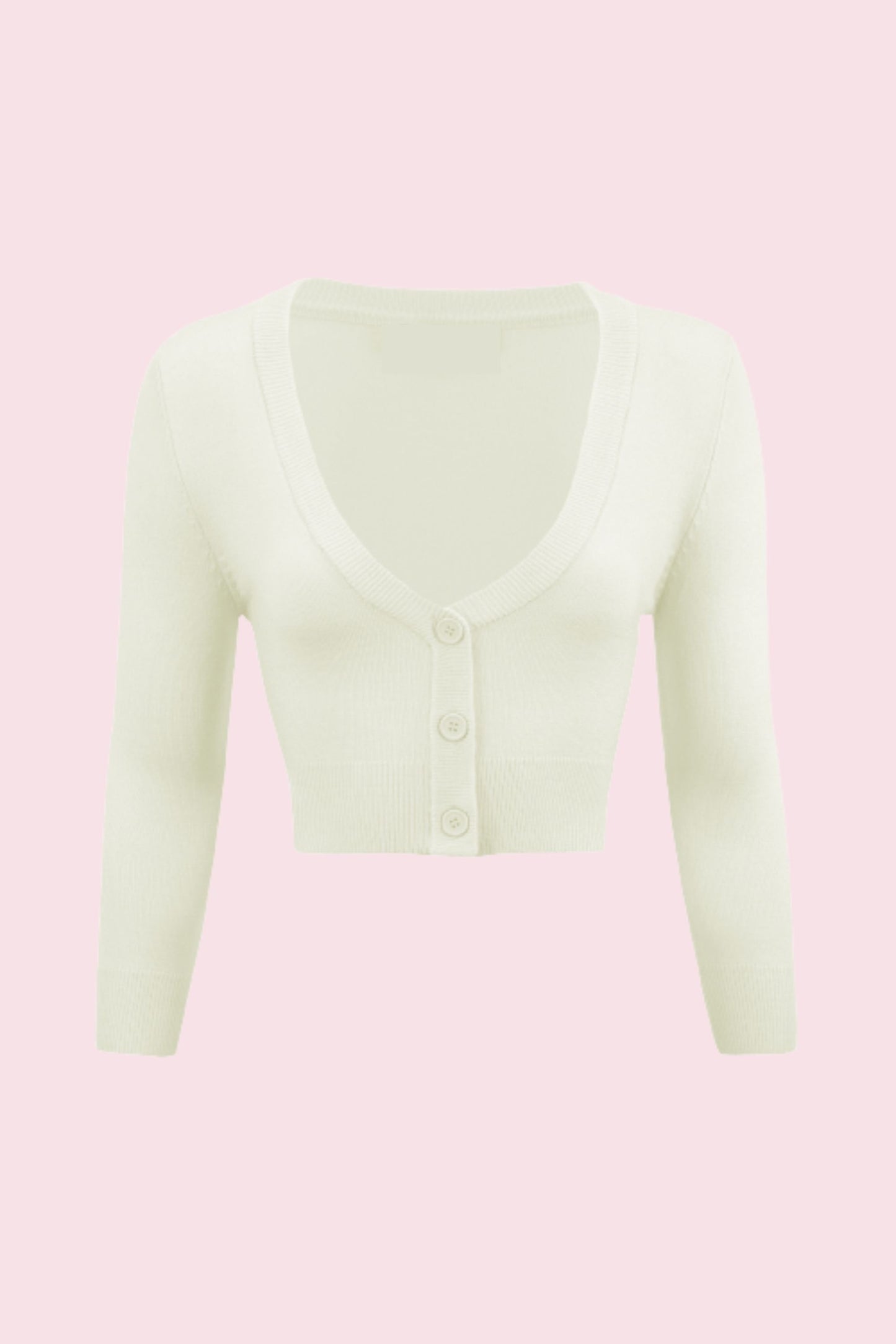 Vintage Cropped ¾ Sleeve Cardigan