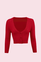 Vintage Cropped ¾ Sleeve Cardigan