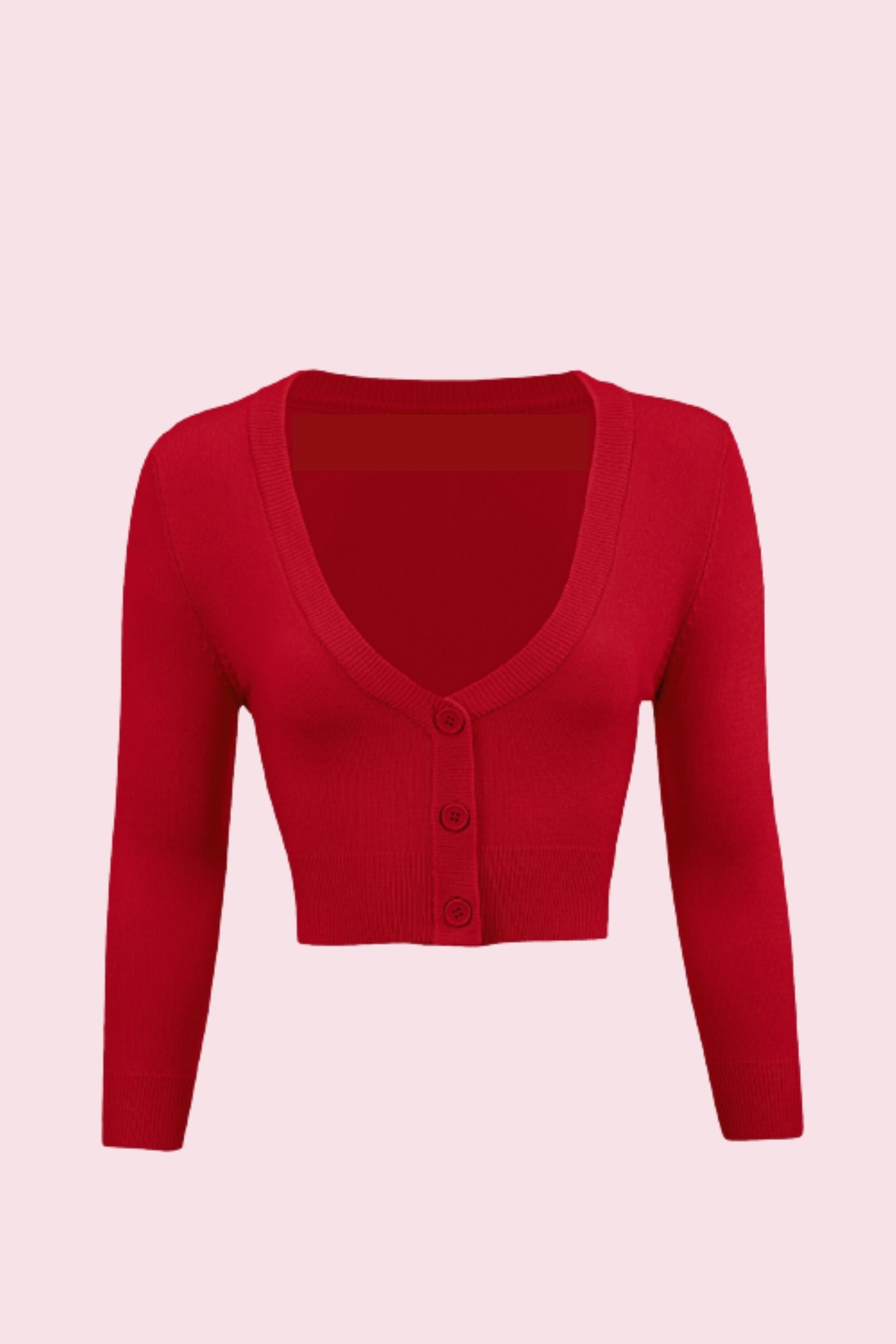 Vintage Cropped ¾ Sleeve Cardigan