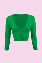 Vintage Cropped ¾ Sleeve Cardigan